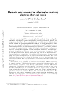 Dynamic programming by polymorphic semiring algebraic shortcut fusion