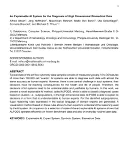 An Explainable AI System for the Diagnosis of High Dimensional
  Biomedical Data