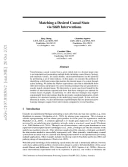 Matching a Desired Causal State via Shift Interventions