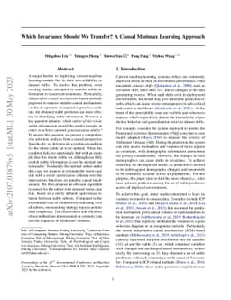 Which Invariance Should We Transfer? A Causal Minimax Learning Approach