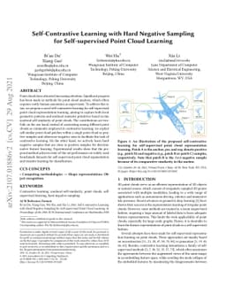 Self-Contrastive Learning with Hard Negative Sampling for
  Self-supervised Point Cloud Learning