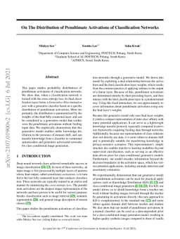 On The Distribution of Penultimate Activations of Classification
  Networks