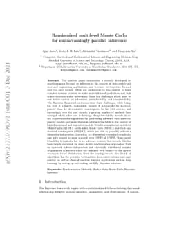 Randomized multilevel Monte Carlo for embarrassingly parallel inference