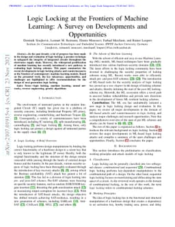 Logic Locking at the Frontiers of Machine Learning: A Survey on
  Developments and Opportunities