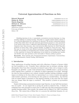 Universal Approximation of Functions on Sets