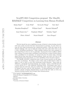 The MineRL BASALT Competition on Learning from Human Feedback