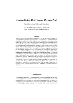 Contradiction Detection in Persian Text
