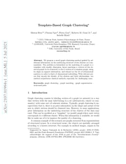 Template-Based Graph Clustering