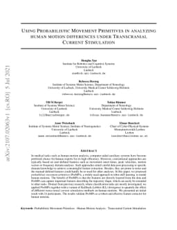 Using Probabilistic Movement Primitives in Analyzing Human Motion
  Difference under Transcranial Current Stimulation