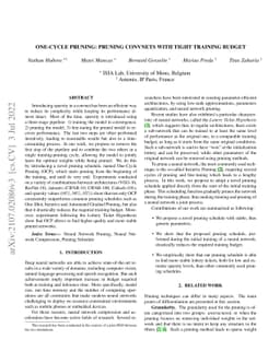 One-Cycle Pruning: Pruning ConvNets Under a Tight Training Budget