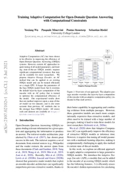 Training Adaptive Computation for Open-Domain Question Answering with
  Computational Constraints
