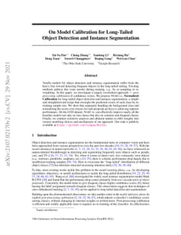 On Model Calibration for Long-Tailed Object Detection and Instance
  Segmentation