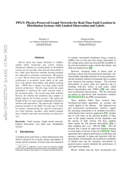 PPGN: Physics-Preserved Graph Networks for Real-Time Fault Location in
  Distribution Systems with Limited Observation and Labels