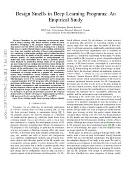 Design Smells in Deep Learning Programs: An Empirical Study