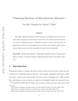 Clustering Structure of Microstructure Measures