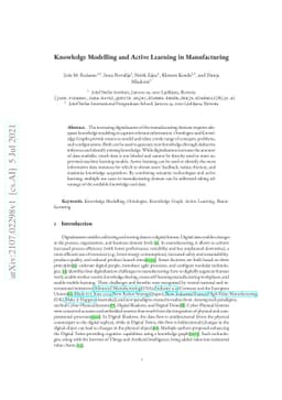 Knowledge Modelling and Active Learning in Manufacturing