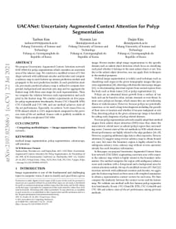 UACANet: Uncertainty Augmented Context Attention for Polyp Segmentation