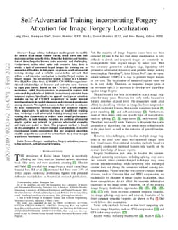 Self-Adversarial Training incorporating Forgery Attention for Image
  Forgery Localization