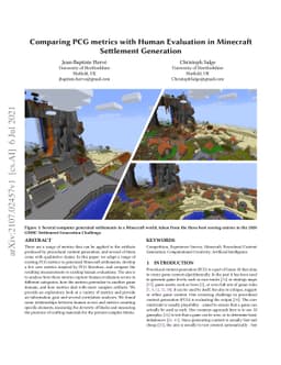 Comparing PCG metrics with Human Evaluation in Minecraft Settlement
  Generation