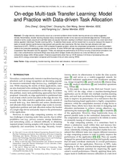 On-edge Multi-task Transfer Learning: Model and Practice with
  Data-driven Task Allocation