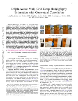 Depth-Aware Multi-Grid Deep Homography Estimation with Contextual
  Correlation