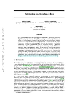 Rethinking Positional Encoding