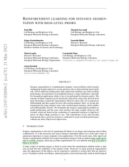 Stateless actor-critic for instance segmentation with high-level priors