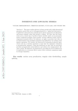 Inference for Low-Rank Models