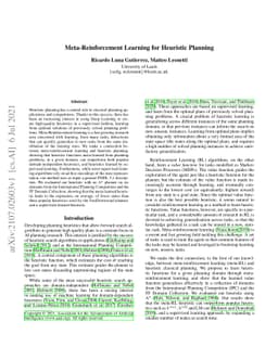 Meta-Reinforcement Learning for Heuristic Planning