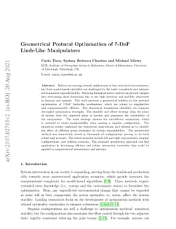 Geometrical Postural Optimisation of 7-DoF Limb-Like Manipulators