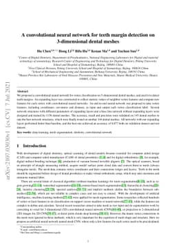 A convolutional neural network for teeth margin detection on
  3-dimensional dental meshes