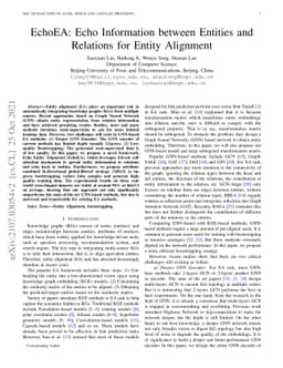 EchoEA: Echo Information between Entities and Relations for Entity
  Alignment