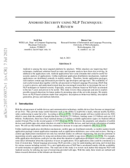 Android Security using NLP Techniques: A Review