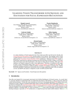 Learning Vision Transformer with Squeeze and Excitation for Facial
  Expression Recognition