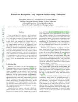 Action Units Recognition Using Improved Pairwise Deep Architecture
