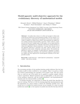 Model-agnostic multi-objective approach for the evolutionary discovery
  of mathematical models