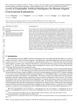 Levels of explainable artificial intelligence for human-aligned
  conversational explanations