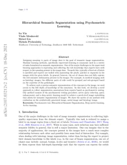 Hierarchical Semantic Segmentation using Psychometric Learning