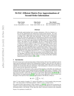 M-FAC: Efficient Matrix-Free Approximations of Second-Order Information