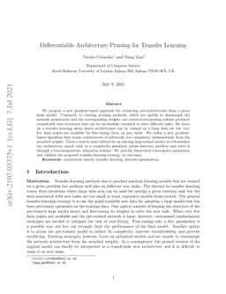 Differentiable Architecture Pruning for Transfer Learning
