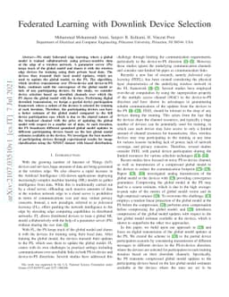 Federated Learning with Downlink Device Selection
