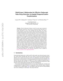 Multi-frame Collaboration for Effective Endoscopic Video Polyp Detection
  via Spatial-Temporal Feature Transformation