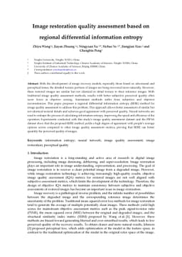 Image restoration quality assessment based on regional differential
  information entropy