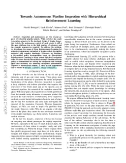 Towards Autonomous Pipeline Inspection with Hierarchical Reinforcement
  Learning