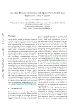 Encoding Domain Information with Sparse Priors for Inferring Explainable
  Latent Variables