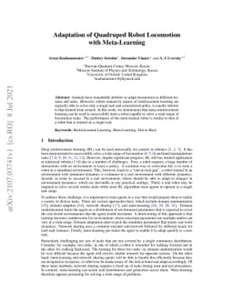 Adaptation of Quadruped Robot Locomotion with Meta-Learning
