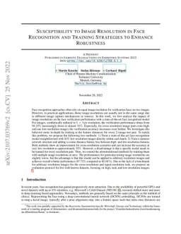Susceptibility to Image Resolution in Face Recognition and Trainings
  Strategies
