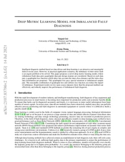 Deep Metric Learning Model for Imbalanced Fault Diagnosis