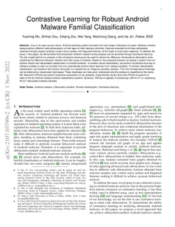 Contrastive Learning for Robust Android Malware Familial Classification