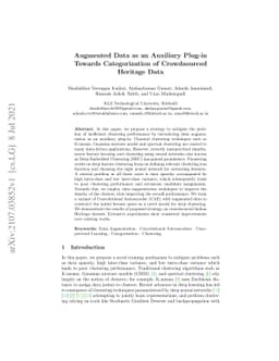 Augmented Data as an Auxiliary Plug-in Towards Categorization of
  Crowdsourced Heritage Data